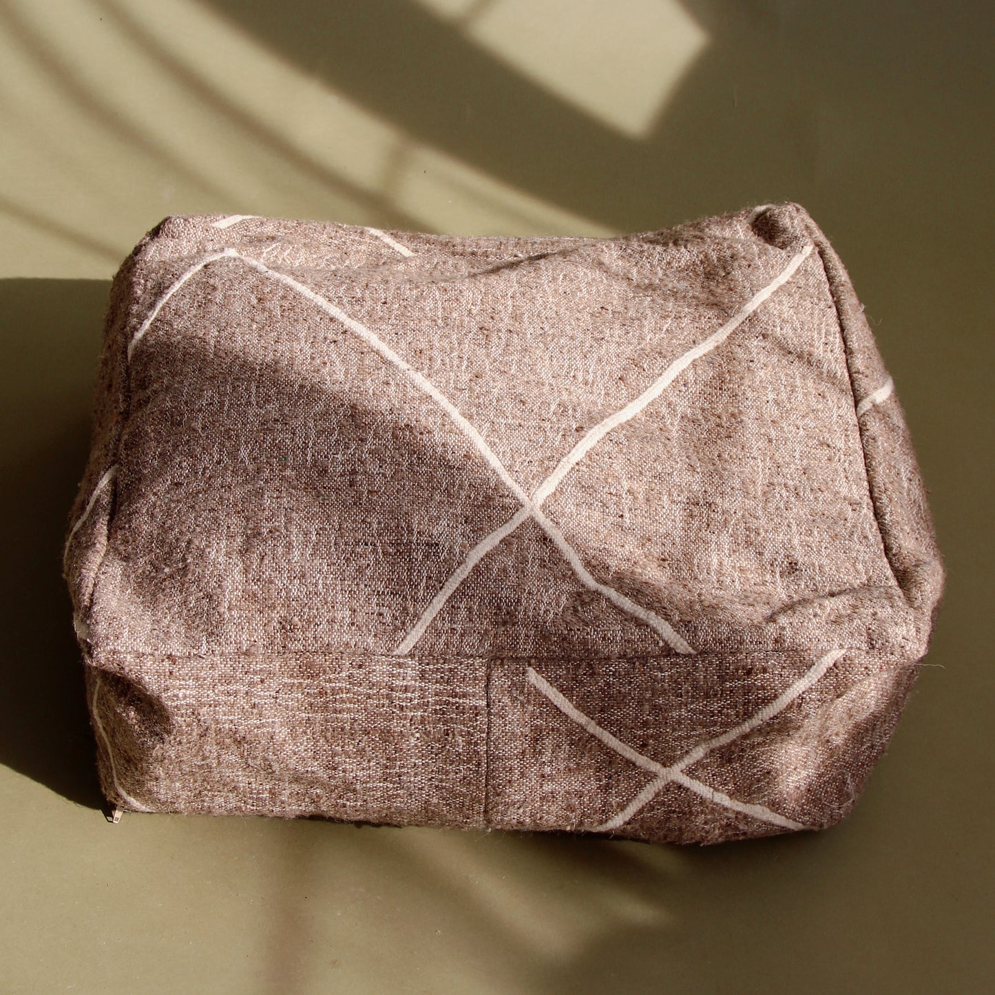 Taupe Kilim Pouf