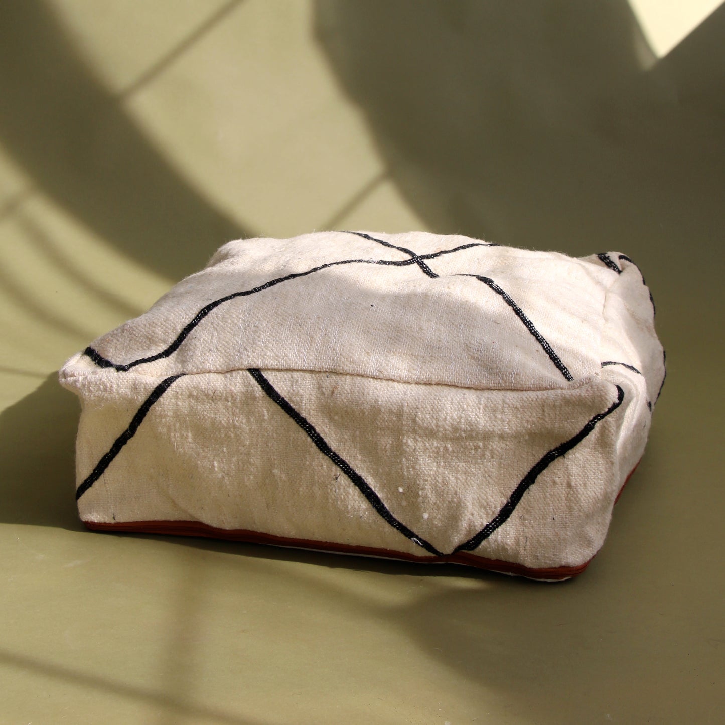 Beige Kilim Pouf