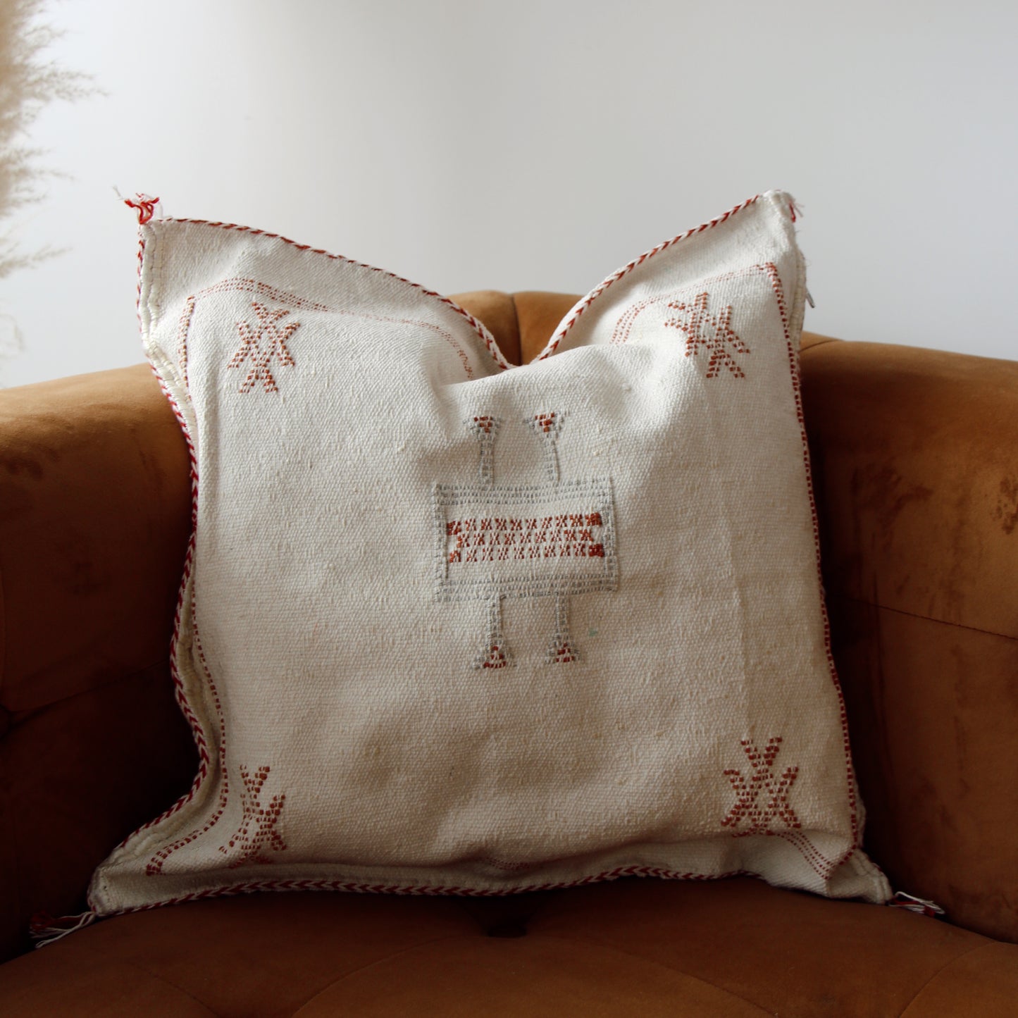 Housse de Coussin Sabra Blanc Terracota